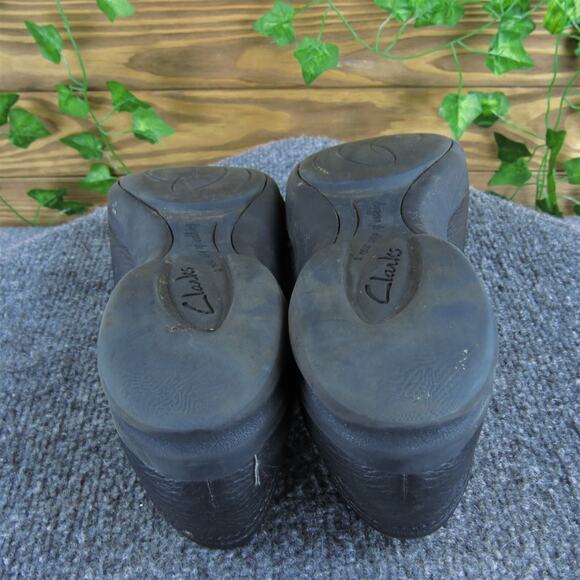 Clarks Women's In-Motion Clog Black Leather Sz 8.5 Medium Used 2025 - Picture 5 of 6